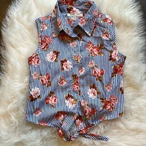 Stripe floral top